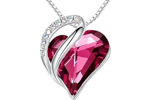Leafael Infinito Amore Cuore Collana Argento, Pietra di nascita collana donna con cristalli curativi, Senza allergie Gioielli Regalo Donna, ciondoli per collane con scatola regalo inclusa