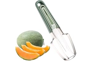 KAPAUNN Wassermelonen Schneider, Melonenschneider Edelstahl, Melonen Würfel Wassermelonen Messer, Obstschneider für Cantaloupe, Papaya, Drachenfrucht