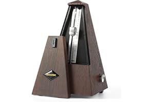 AODSK Mechanical Metronome,Universal Metronome for Piano,Guitar,Violin,Drums and Other Instruments,Standard,Black(black) (Wood Grain Brown)