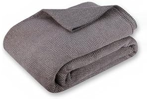 BOHORIA® Koc premium Pure Cotton 150 x 200 cm, super miękki koc na sofę, fotel i łóżko, koc wełniany, narzuta na sofę, koc do mieszkania (kolor szary, 150 x 200 cm)