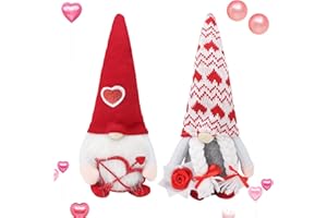 JODSEN 2 Piezas Gnomo de San Valentín,Decoración de San Valentín Hecho a Mano Gonk Peluche Papá Noel Muñeca Sin Rostro Tomte Adornos para San Valentín Navidad Fiesta Casa Decoraciones,Regalos para Mujeres