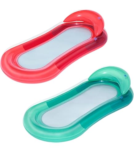 Tixlafe Opblaasbare waterhangmat, luchtmatras, ligstoel met net, zwembadhangmat met mesh, waterbed, drijvende loungestoel voor zwembad, strand, voor volwassenen