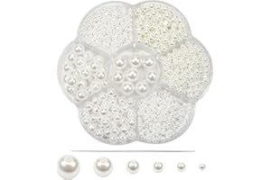 TOAOB THE ONE AND ONLY BABY TOAOB 1248pcs Pearl Beads White Round Loose Imitation Pearls Acrylic Beads 3mm 4mm 5mm 6mm 8mm 10mm for Craft Decoration Jewellery Making