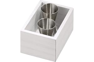 INTERDESIGN iDesign tavola, Porta cassetto o dispensa in Legno di Paulownia, Salva Spazio per Cucina per Posate e Piccoli Utensili, Bianco, 12.7x8.4x6.6cm