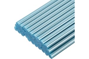 QUARKZMAN Barras de Pegamento Caliente, 7x100mm, 30Pcs Mini Palos de Pegamento Termofusible, Ideal para Bricolaje, Manualidades, Azul Metalizado