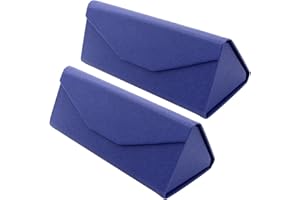 TBOC Składane etui na okulary przeciwsłoneczne – [Opakowanie: dwie jednostki] twarda obudowa [trójkątna] kieszeń [zamknięcie magnetyczne] wyściółka wewnętrzna okulary do czytania, okulary sportowe, duże, lekkie etui do samochodu, uniseks, niebieski, jeden rozmiar