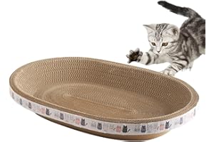 LEVABE Cama rascadora para Gatos | Tablero rascador para Gatos | Cartón Ovalado/Redondo del Cuenco del rascador del Gato, Almohadilla rasguño Juguete Nido rasguño Gato para Gatito los Gatos Interior