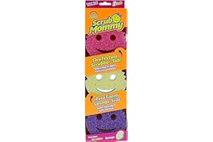 Scrub Daddy Scrub Mommy Eponge Vaisselle - Eponge Reutilisable Lavable Cuisine et Salle de Bain, Accessoire Maison, Récureur Grattante Flextexture, Produits et Accessoires de Nettoyage, Lot de 3