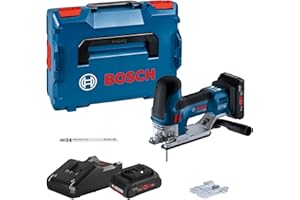 Bosch Professional 18V System scie sauteuse sans-fil GST 18V-155 SC (avec poignée champignon, 2 batteries ProCORE 4,0 Ah, chargeur GAL 18V-40, 2 lames de scie sauteuse, dans L-BOXX 136)