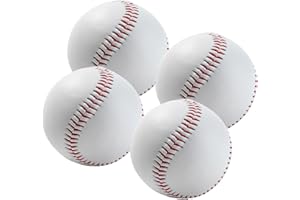 LNGJIN 4 Stück Handgenähte Soft Baseball, 9 Inch PU Basebälle, Softball für Training, Erwachsene und Jugendliche, Professionelle Spiele