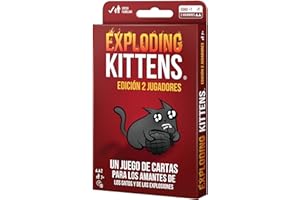 Exploding Kittens | Edición 2 Jugadores | Juego de Cartas para los Amantes de los Gatos y Las Explosiones| A Partir de 7 Años | 2 Jugadores | 10 Minutos por Partida | Español