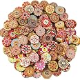 100 Sternknöpfe Aus Holz – Nähzubehör, Bastelknöpfe Für Scrapbooking, DIY, Ca. 5-zackig, 2 Löcher