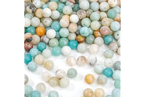 EUES 90 perline rotonde di amazzonite naturali da 8 mm, pietre preziose da infilare, per la creazione di gioielli, feste, festività