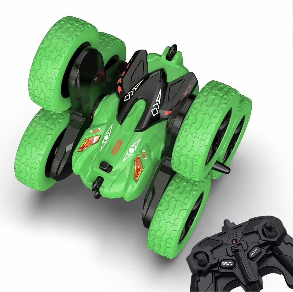 Oyuncak 2.4 GhZ Uzaktan Kumandalı Full Fonksiyon Işıklı Şarjlı 360° Dönebilen 6 Tekerlekli Drift Atabilen Akrobat Araba (mavi-yeşil) (YEŞİL)
