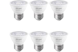 DiCUNO Żarówka LED E27 PAR16, 6W zastępuje reflektor halogenowy 50W, neutralna biel 4000K, 500lm, nieściemnialna, CRI 90, reflektor punktowy LED MR16, kąt wiązki 60°, 6 sztuk
