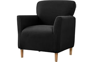 Niuoppy Armchair Covers Banquet Slipcovers, Stretch Arm Chair Covers, Single Armchair Slipcovers Anti-slip, Thicked Armchair Cover for 1 Seat Sofa Armchair Protector (Black)