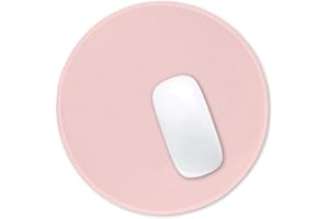 Hsurbtra Pink Mouse Pad, Premium-Textured Small Round Mousepad 22 x 22 cm, Stitched Edge Anti-slip Waterproof Rubber Mouse Mat, Pretty Cute Mouse Pad for Office Home Gaming Laptop Men Women Kids