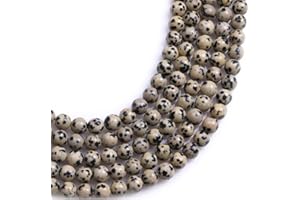 LIFAVOVY 4mm Natural Dalmatian Jasper Beads Round Gemstone Loose Beads for Jewellery Making (90-100pcs/strand)