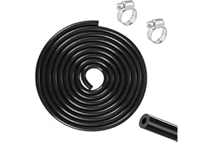 FROGETU Tuyau d'essence 3 m,durite carburant 3 mm,flexible essence voiture,moto,tracteur,petits moteurs,kit conduite carburant avec colliers,tuyau diesel haute température,durite essence résistante