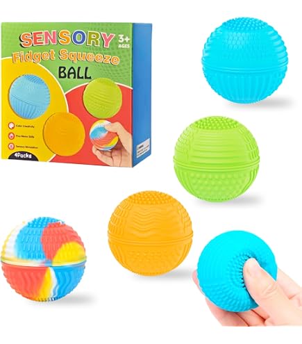 Lot De 5 Balles Anti-Stress De Dureté Variable - Boules De Rééducation Main Pour Soulager Anxiété & Renforcer Poigne