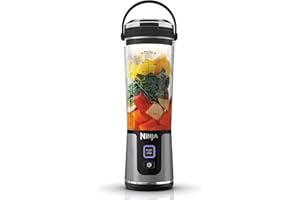 Ninja Blast Portable Blender, 530ml, Leakproof Lid & Sip Spout, Powerful Cordless Mini Blender, Rechargeable, Portable Smoothies, Protein Shakes, Blends Ice & Frozen Fruit, Black, BC151UKBK