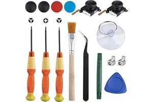 Tunejoy 3D Analog Joystick Reparatur Set für Switch Joy-Con Controller Joystick Analoger Ersatz Daumen Stick mit Schraubendreher Hebelwerkzeug Thumbstick Caps 16 Stücke