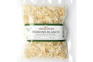 AUBE GOURMET Oignons blancs déshydratés en lamelles - Sachet de 250 g