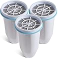 Water Filter Cartridges Replacement Compatible with Zero Water Filter Jug ZR-017 ZP-010, Remove 99.9% Lead, Chlorine, Fluoride, Heavy Metals, PFOA/PFOS, BPA Free, TUV Certified, 6-Stage (3 Pack)