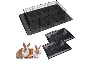 Oncpcare - Lote de 2 alfombras impermeables para mascotas (150 x 100 cm, base reutilizable para conejos, hurones y otros animales pequeños), color negro