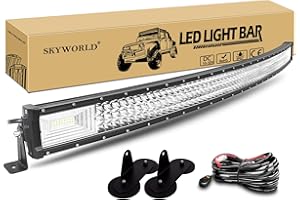 SKYWORLD Barra Led 4x4, 132 cm 675W Barras Led Coche Curvas Faro Led Focos Led Barras de Luz Led con 2 Soportes de Montaje magnéticos para Tractor SUV ATV UTV Off-Road arnés de cableado