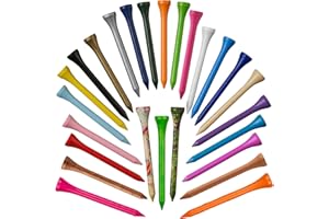 TH Golf Lot de 100 tees de golf biodégradables en bambou Couleurs mélangées 70 mm