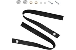Dickno 2 PCS RV Door Straps, 18 Inch Sliding Door Long Security Strap with 4 PCS Button Snap, Universal Locking Tieback Strap Accessories for RV Camper Pocket Door Boat Ladder (Black)