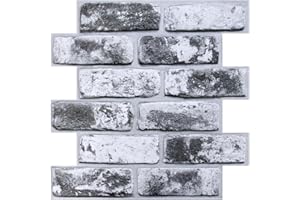 Commomy Panneaux Muraux 3D Imitation Brique, 10 Pièces, Dalle PVC Adhesive Murale Papier Peint 3D Autocollant à Effet Pierre, 30 × 30 cm, Panneau Mural Décoratif Revêtement Mural