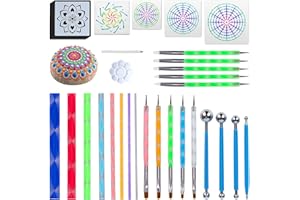 Hakkin Mandala Dotting Tools for Painting Rocks Mandala Painting Dotting Stencil Dot Mandala Kit 34PCS