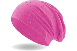 Hatstar Damen Beanie Mütze | mit edler Nieten Applikation | Mädchen Mütze | elastisches Slouch Long Beanie | leicht und weich