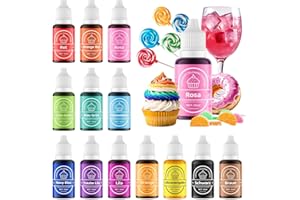 Wwtop Colorant Alimentaire 14 Couleurs x10ml Colorant Alimentaires Liquide, Colorant Alimentaire Haute Concentré pour Gâteau Décoration Cuisson, Fudge, Macarons, Oeufs de Pâques DIY