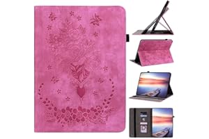 KRJCSFHY Tablethülle für Lenovo Tab K10 TB-X6C6L/TB-X6C6F/TB-X6C6X/M10 Plus FHD TB-X606F/TB-X606X Hülle Schmetterlingsblume Flip Case PU Leder Tasche Schutzhülle Cover mit Ständer und Kartensteckplatz,