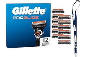 Gillette Fusion5 Proglide 12 Ersatzklingen mit 2x Gleitstreifen vor und nach den Klingen und neuer EverGlide Gleitstreifen für unglaubliche Gründlichkeit und Komfort