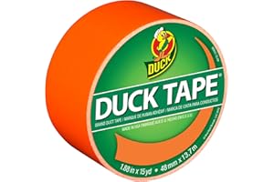Duck Taśma z tkaniny, jednokolorowa, neonowa pomarańcza, naprawa, majsterkowanie, personalizacja, dekoracja i jako materiał do nauki, 48 mm x 13,7 m