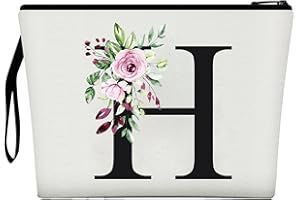 CHIREST Makeup Bag for Women,A-Z 26 Letter Personalized Makeup Bag,Birthday Gifts for Women Mom,Gifts for Best Friend,Bride Bridesmaid Cosmetic Bag