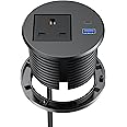 Power Strip USB C PD 20W, Ohuo Desk Grommet Power Socket 80mm with USB C, Recessed Extension Lead with 2 USB Ports, 2m Cable