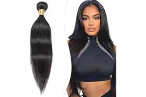 Elailite Extension Capelli Veri Tessitura Nere 55cm Matassa Brazilian Bundle Human Hair Lisci Fascia Unica 100g #1B Nero Naturale