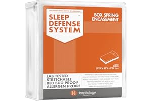 HOSPITOLOGY PRODUCTS Zippered Box Spring Encasement - Sleep Defense System - Split King - 39" W x 80" L - Set of 2 - Split - Low Profile 6"