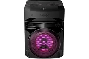 LG XBOOM RNC2, Altavoz de Gran Potencia, 80W, la Bestia, 2 Altavoces, Bluetooth 4.2, USB, Conexión Auxiliar RCA, iluminación LED y entradas para micrófono, Gris Oscuro