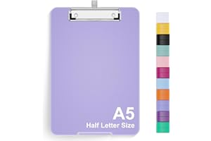 Hnogri Portablocco formato A5 con stoccaggio, 6 x 9 pollici per la cura dell'infermieristica pieghevole, in plastica pieghevole, forniture per ufficio, forniture scolastiche, Viola