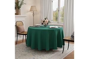 GFCC Tovaglia Rotonda 275 cm Verde - Tovaglia per 14-16 Posti Poliestere Lavabile Antimacchia Elegante Tovaglie per Soggiorno, Cucina, Sala da Pranzo, Giardino Esterno Compleanno, Natalizie, Feste