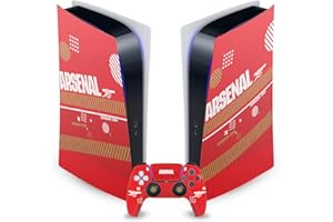 Head Case Designs sous Licence Officielle Arsenal FC Rouge et Or Logos Vinyle Plaque Frontale Autocollant De Jeu Peau Compatible avec Sony PlayStation 5 PS5 Digital Console and DualSense Controller