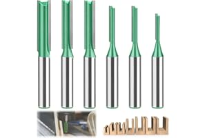 BEHOGAN Juego de 6 piezas de fresas de 8 mm de vástago, fresas ranuradas, Ø3mm,4mm,5mm,6mm,7mm,8mm de vástago, fresadora, ranura de fresado para madera, juego de fresas ranuradas, vástago de fresa para
