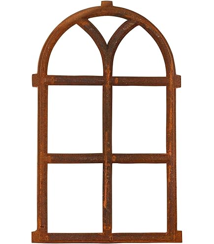 Fenêtre de grange à barreaux fer forgé/rouille style antique 43cm (i