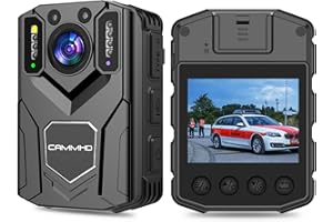 CAMMHD 1440P 64G Body Camera with Night Vision Body Mounted Camera with Audio and Video 8-10H Video Record, IP67 Waterproof Support Memory Expand for Security Hiking Meeting